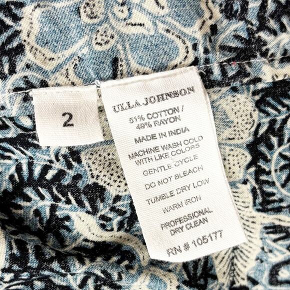 Ulla Johnson Zuma Cotton Midi Dress 2 Blue - Picture 8 of 11